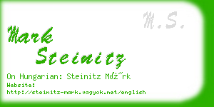 mark steinitz business card